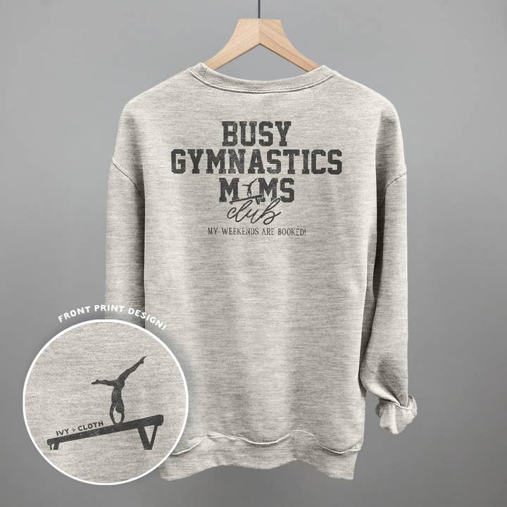 Busy Gymnastics Moms Club (Back Print) for wholesale by Ivy + Cloth
