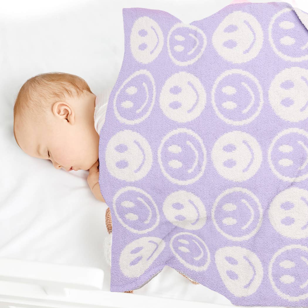 Fashion City – Engroshandel Sengetæppe - Børn og baby – Gentagne Happy Face Pattern Kids Throw Blanket20