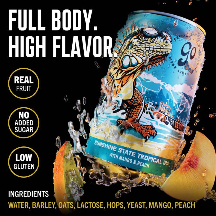 Go Brewing - Wholesale Non-Alcoholic Beer - Go Brewing Sunshine State IPA - 6 Pack - Non Alcoholic Beer