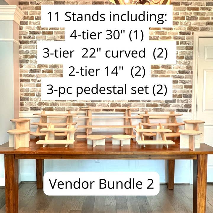 Wood Evolutions - Wholesale Retailer Display Stand/Case - Wood Display Stand Bundle #2 - 11pc