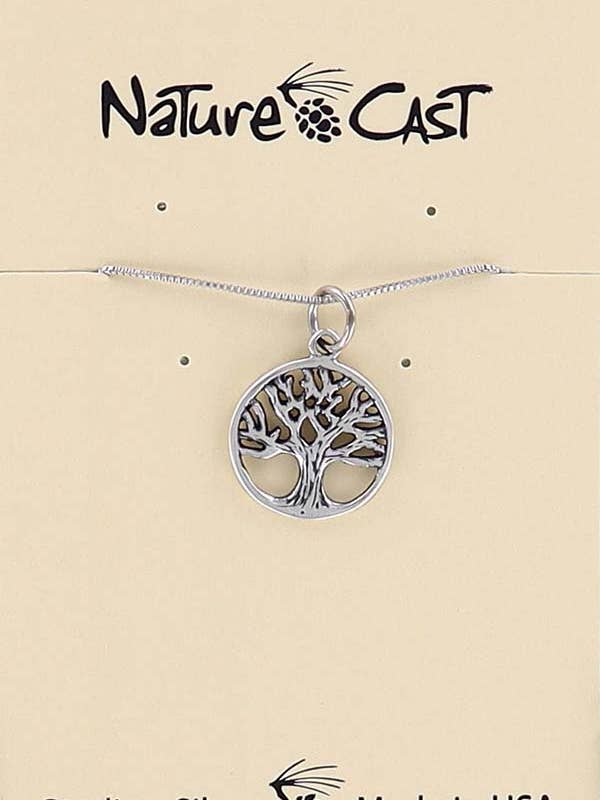 43084 Pendant Tree of Life w/ 18" Chain Sterling Silver for wholesale by Nature Cast