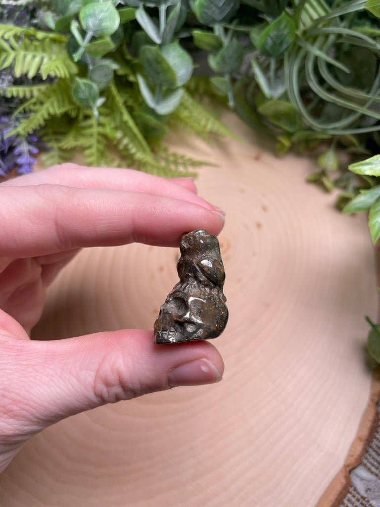 Copper Ashes - Wholesale Spiritual Stone/Crystal - Crystal Skull with Owl7