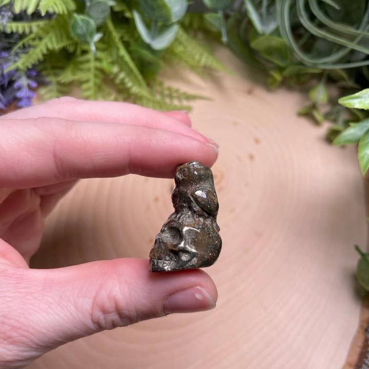 Copper Ashes - Wholesale Spiritual Stone/Crystal - Crystal Skull with Owl7