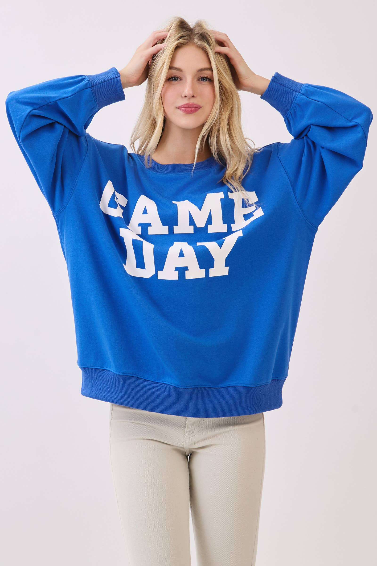 Sewn and Seen - Wholesale Graphic Sweatshirt - Women's - Bold Varsity Game Day Sweatshirt34