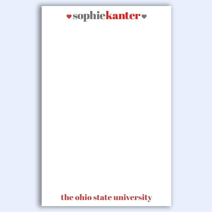 Collezione College: Blocco note personalizzato Mismatch Hearts per la vendita all'ingrosso da parte di The Cornerstone Studio