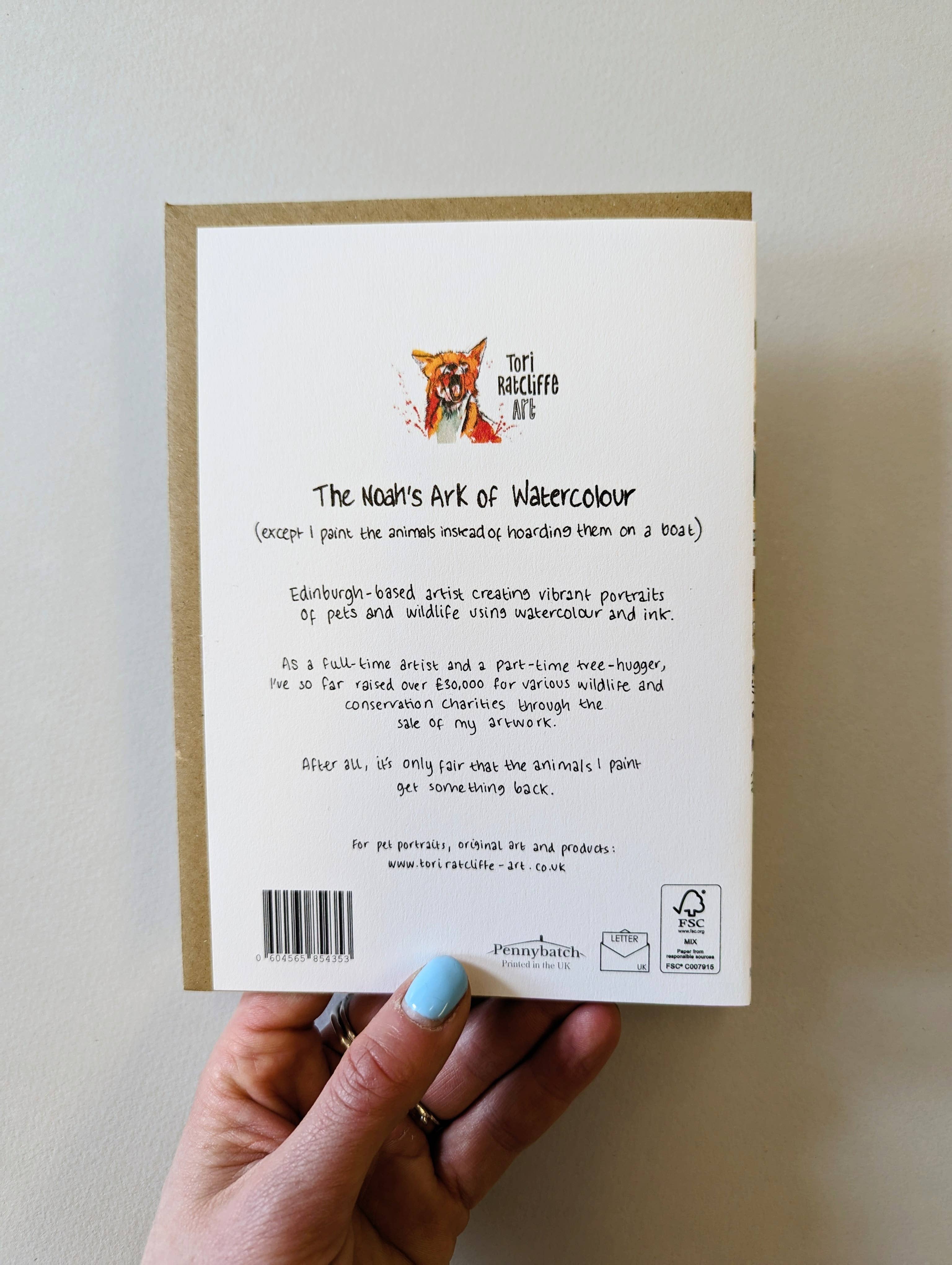 Tori Ratcliffe Art – wholesale Vardagliga hälsningskort – Svart fungerande Cocker Spaniel-kort1