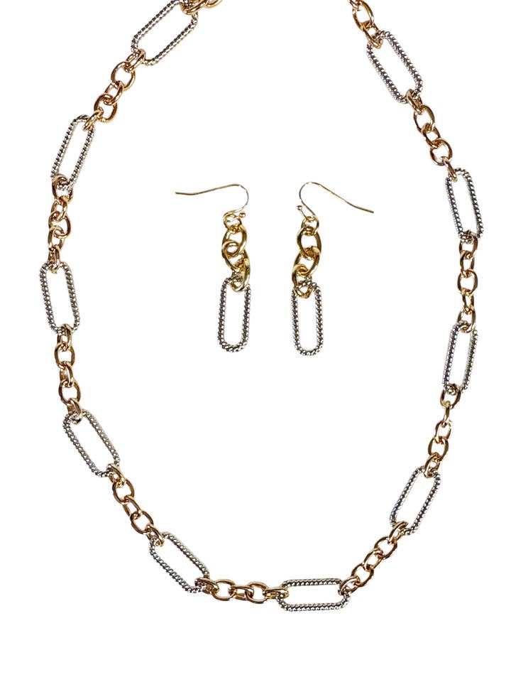 Parure Collier et Boucles d'Oreilles Bicolore pour la vente par Accessorize Me