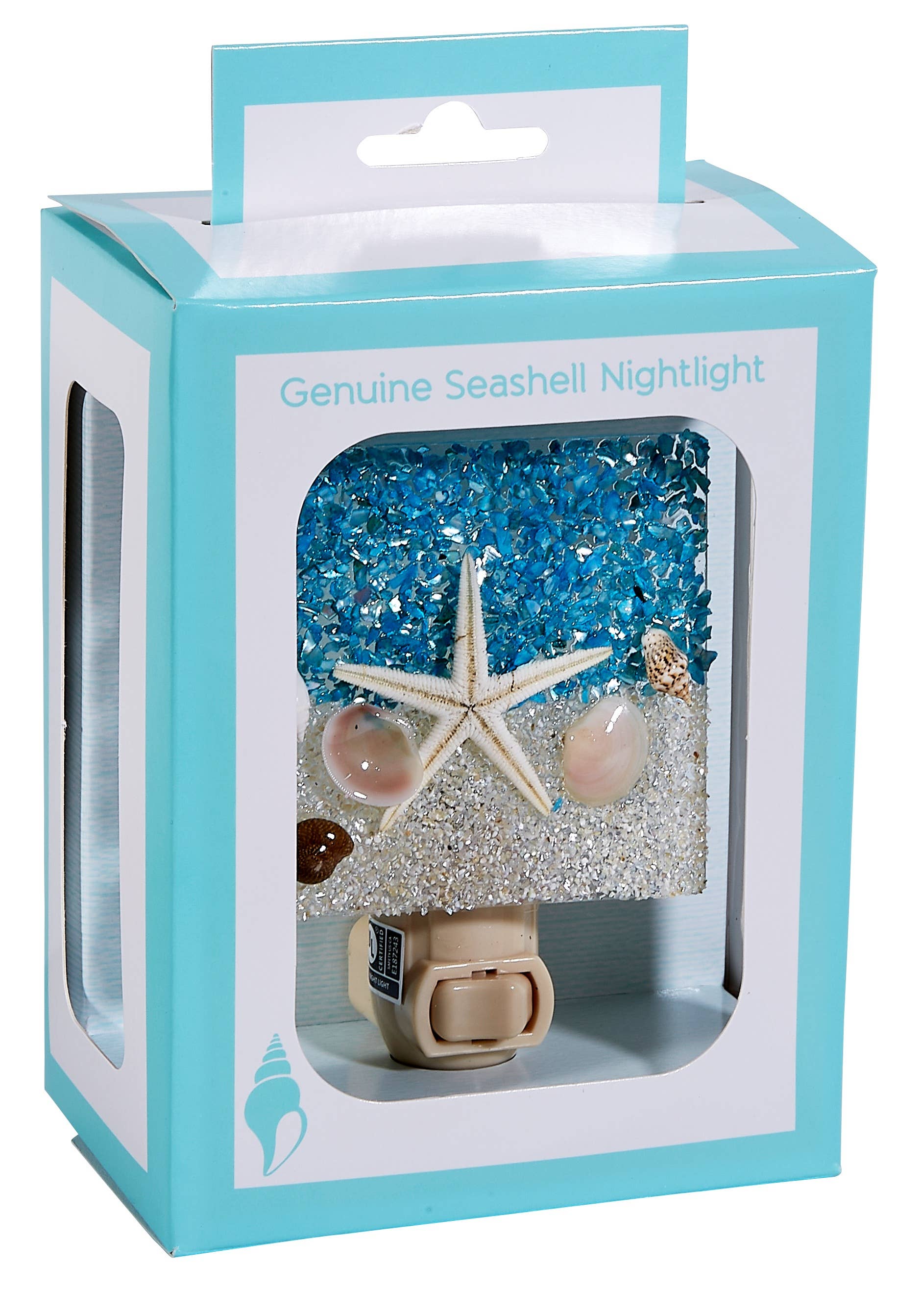 HS Seashells - Vente Veilleuses - Sable et mer avec étoile de mer carré veilleuse LED en boîte1