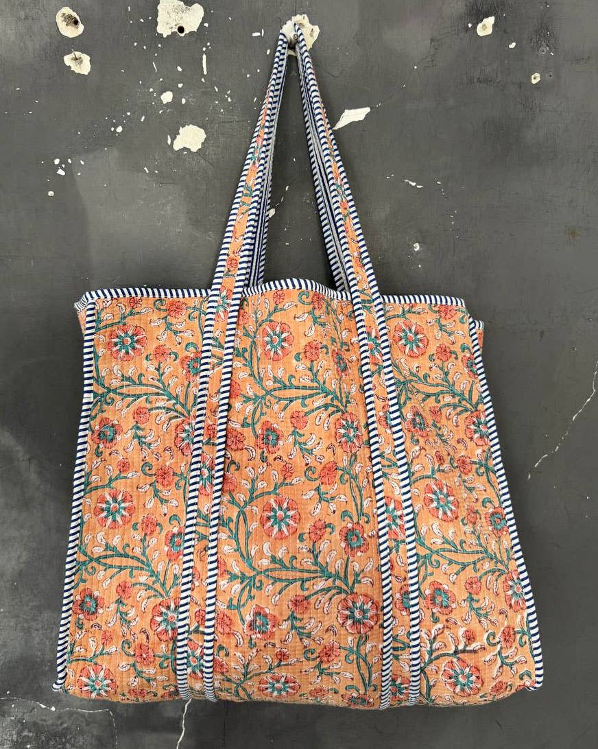 GYPSY STUDIO - Wholesale Shoulder Bag - Women's - Shoulder Bag Block Print Large Market Bag Quilted Cotton Bag3
