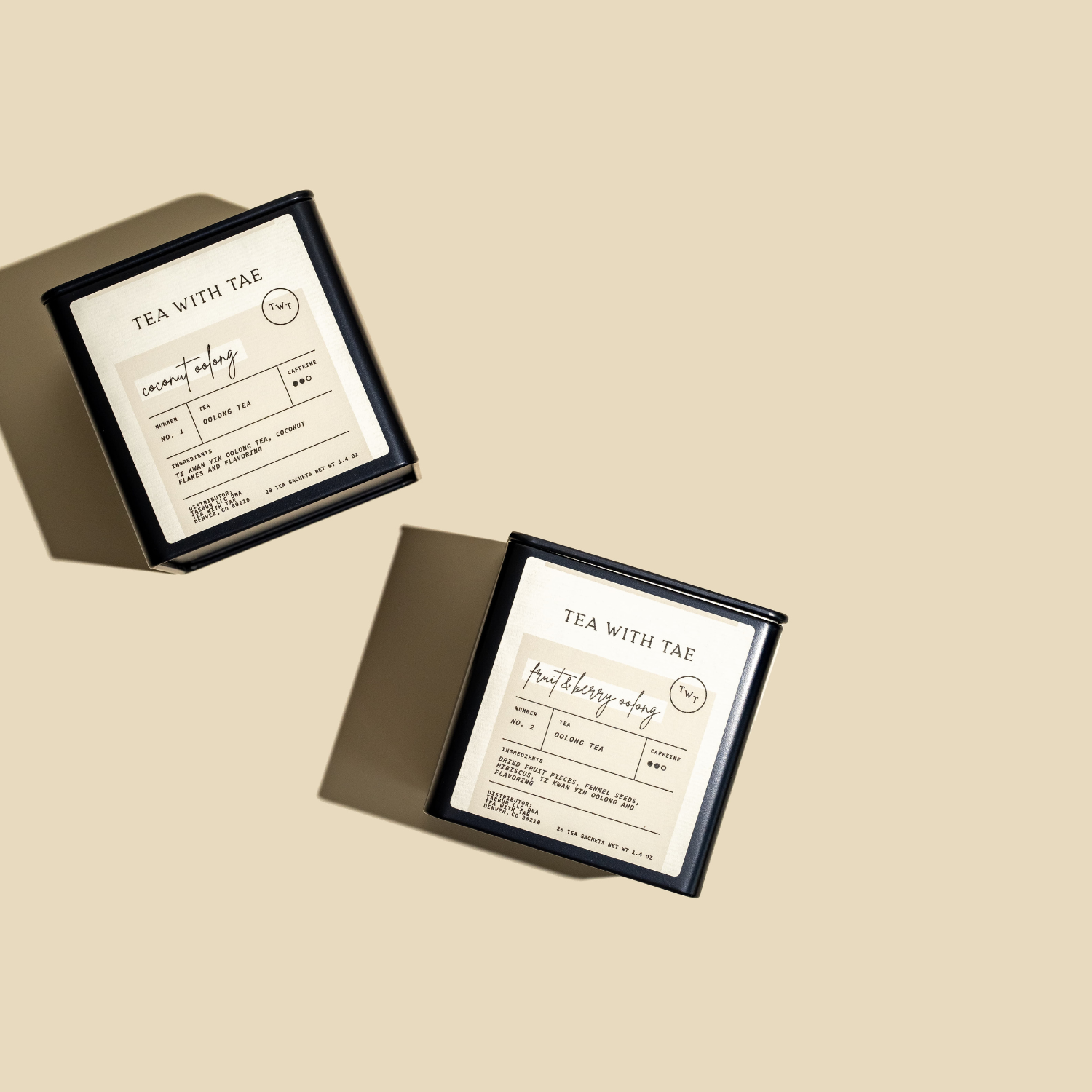 Tea with Tae - Venta al por mayor Bolsitas de té - Lata de té grande personalizada artesanal de regalo (20 bolsitas de té)4