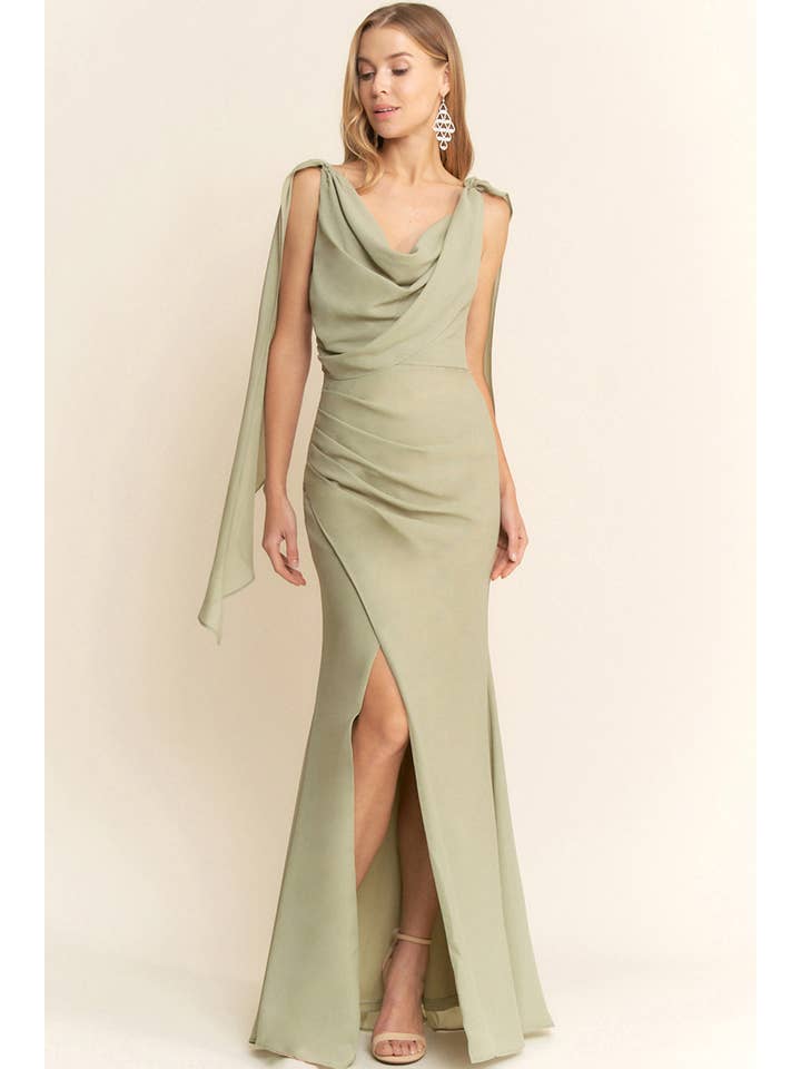 Maniju - Wholesale Dress - Women's - SHIMMERY GEORGETTE CHIFFON MAXI DRESS