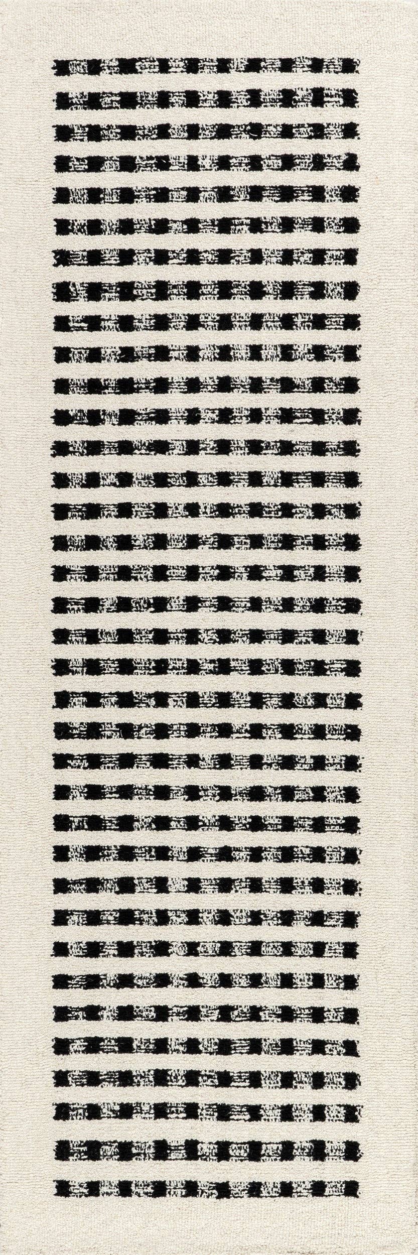 Ivory Adahlia Checkered Wool Area Rug for wholesale on Faire8