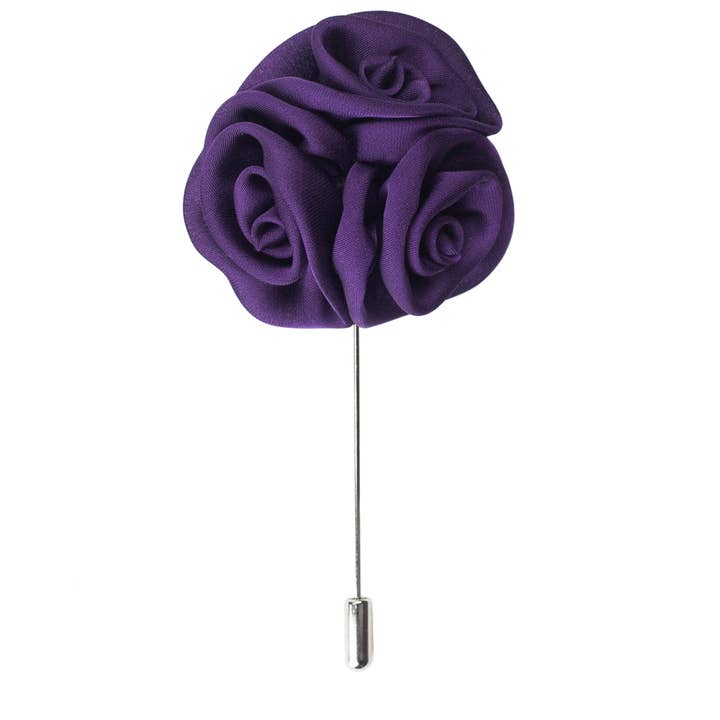 Alfiler de solapa con triple rosa, morado para venta al por mayor de Mrlapel