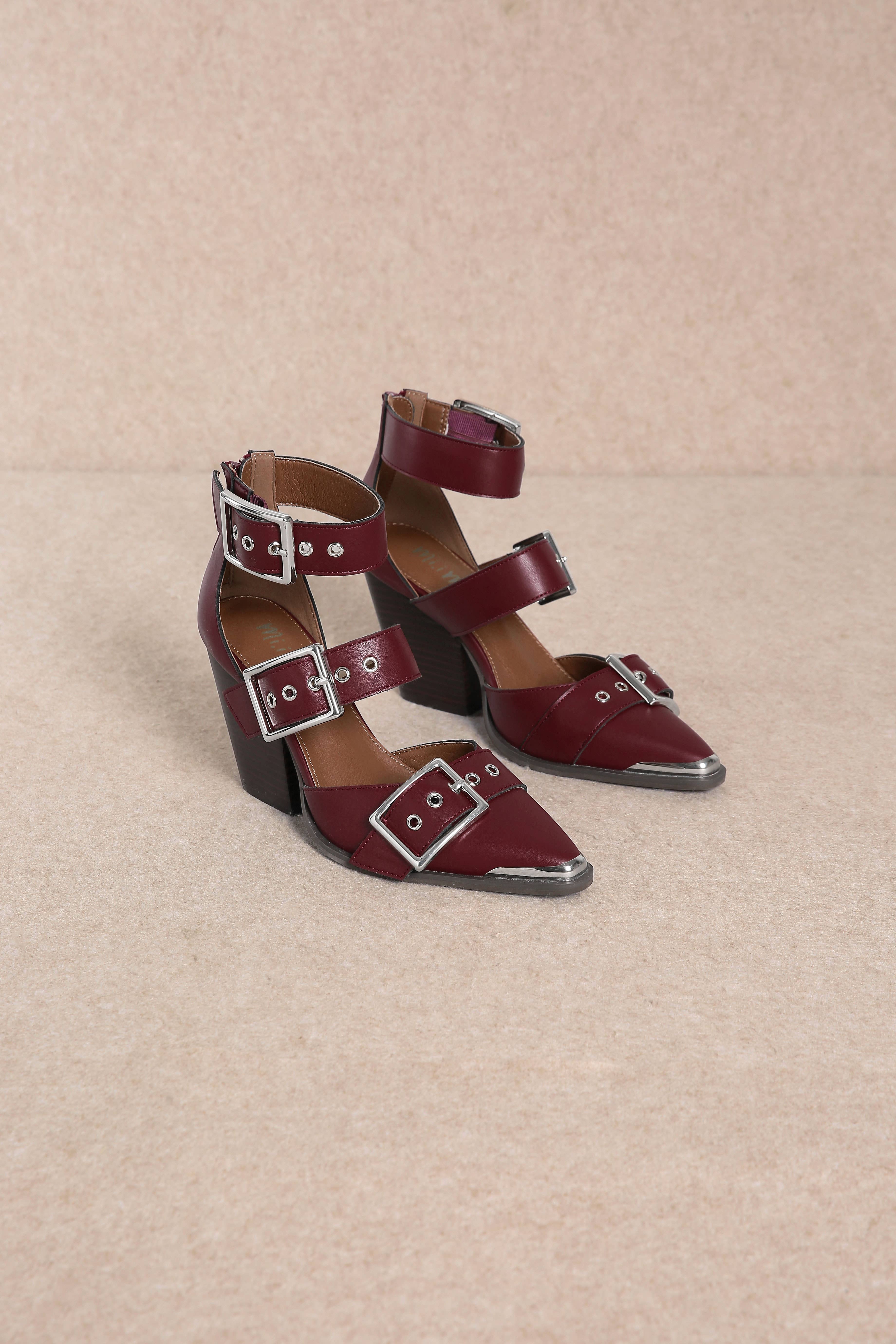 CCOCCI - Vendita all'ingrosso Tacchi alti - Donna - TACCHI LARGHI A PUNTA CON TRIPLA CINTURA HENDRIX31