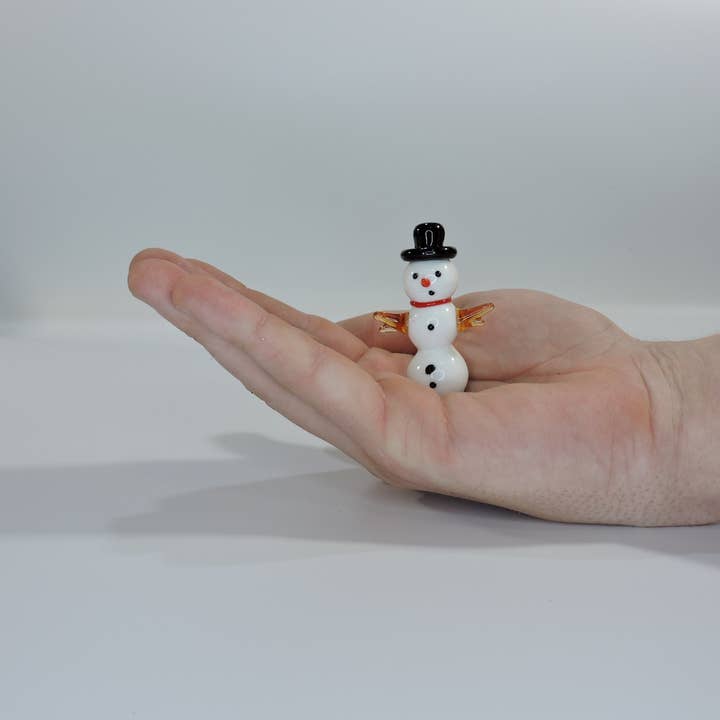 Handmade Glass Mr. Freeze Snowman for wholesale by Gift Gallery Glass