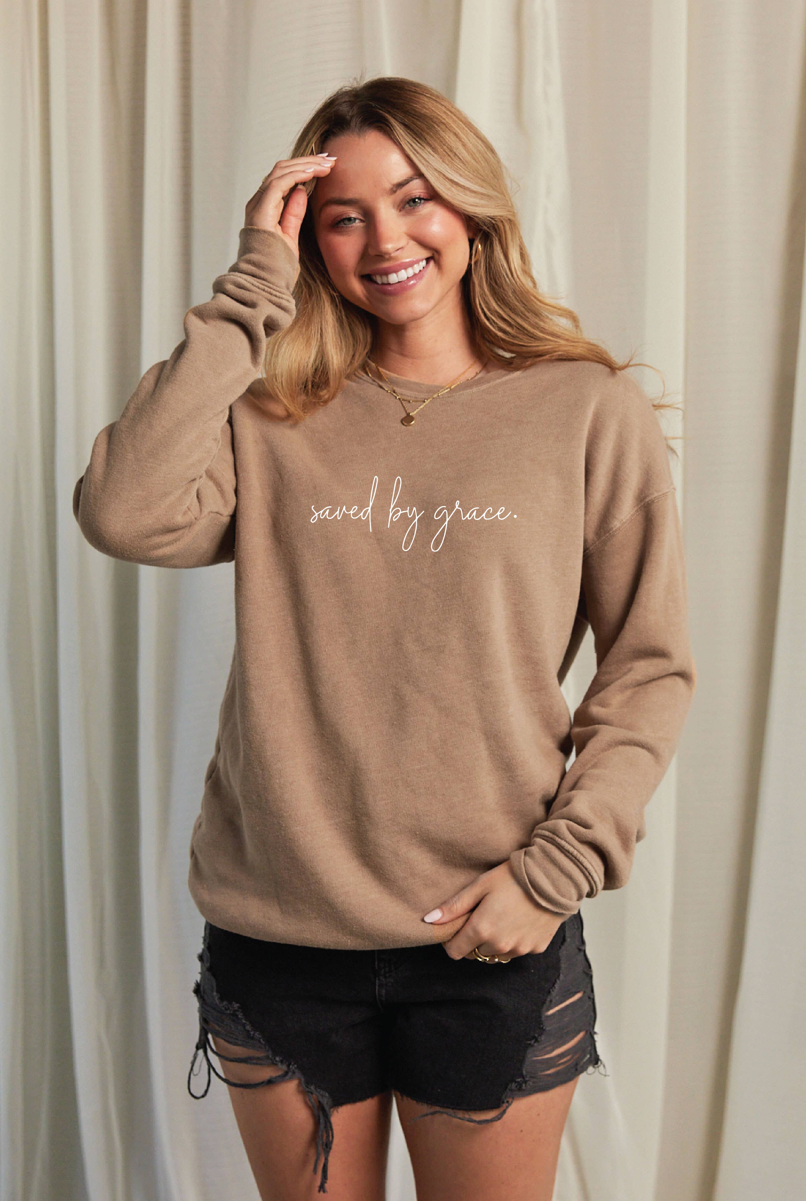OAT COLLECTIVE - Wholesale Graphic Sweatshirt - Women's - SAVED BY GRACE Mineral Graphic Sweatshirt9