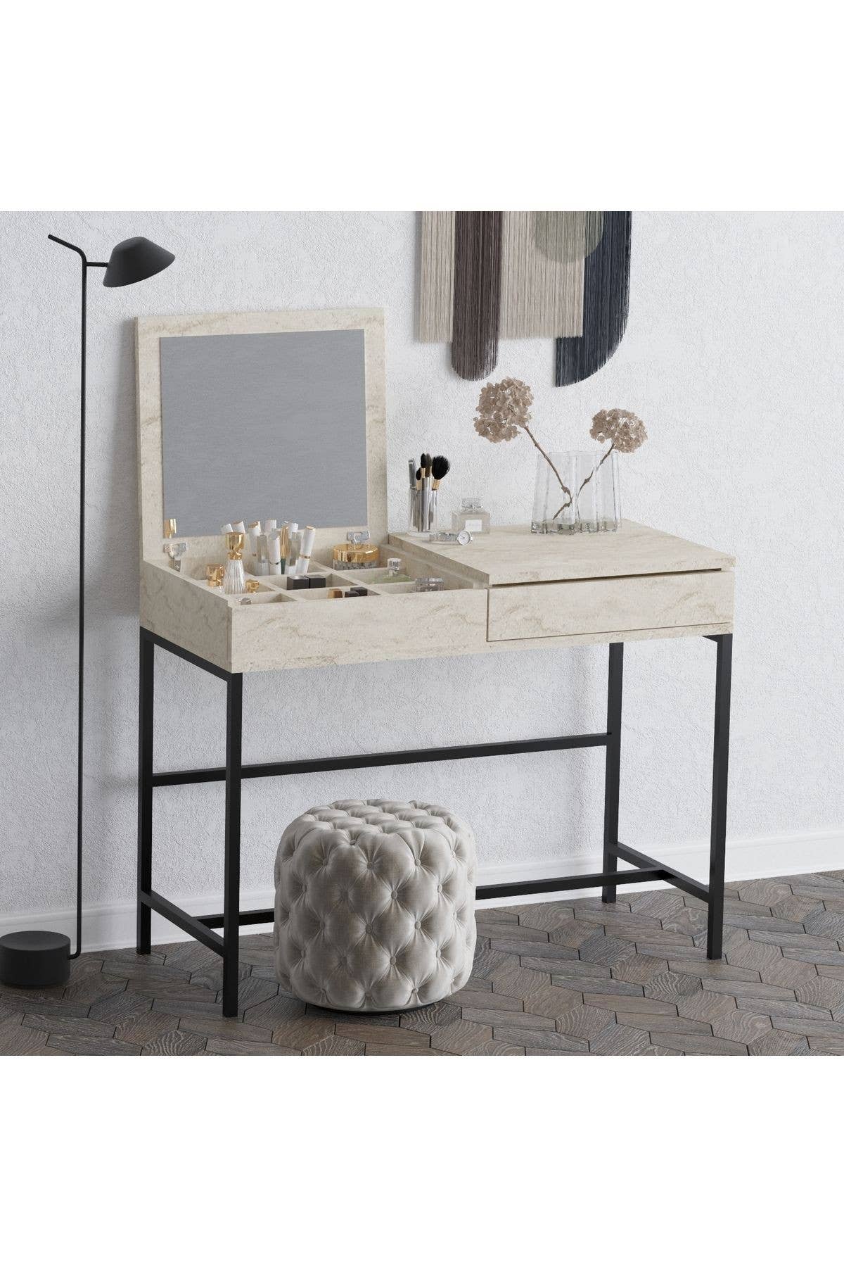 Biggbrands GmbH - Wholesale Slaapkamermeubilair - Decormet Linda Kaptafel Travertin1