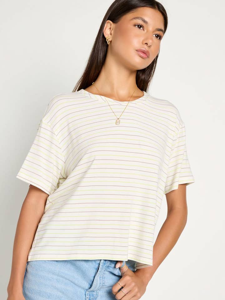 Newport Striped Cropped Tee for wholesale by Seventy Eight and Sunny (SEAS)