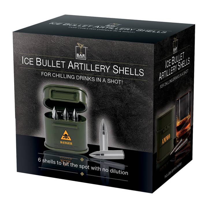 Original Products US/CAN - Wholesale Ice Tray/Mold - Bar Originale Bullet Ice Cubes in Ammo Case Silver 6 Pack
