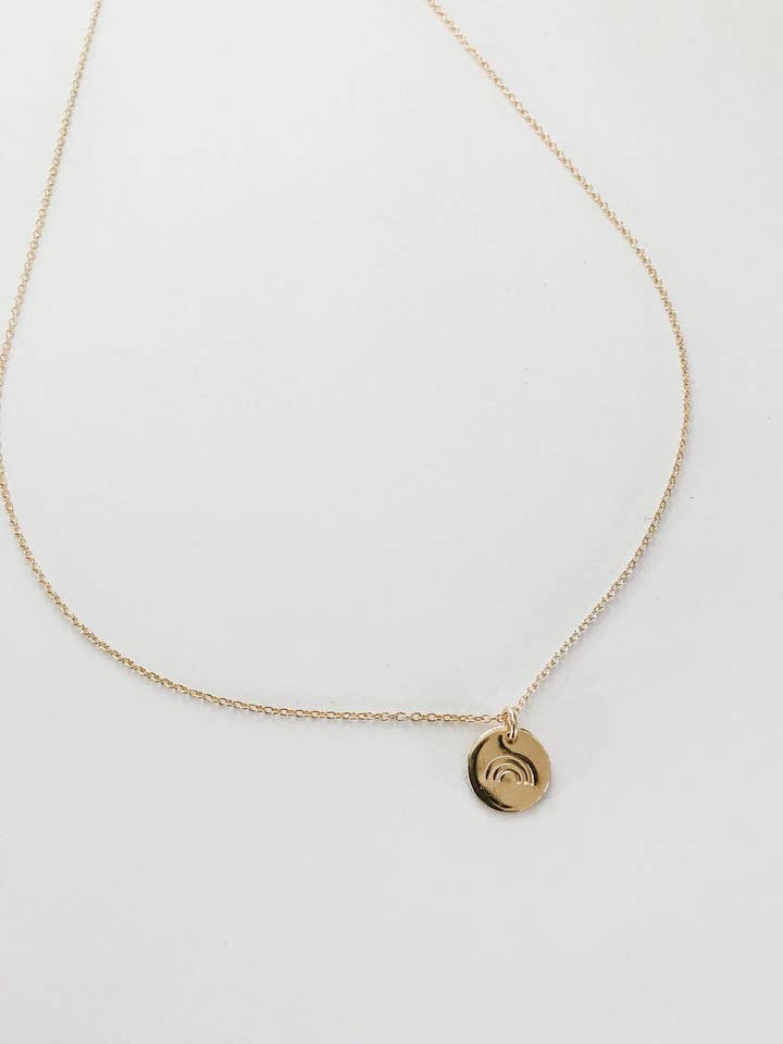 Dainty Rainbow Stamped Necklace for wholesale by Sophie Grace Maui