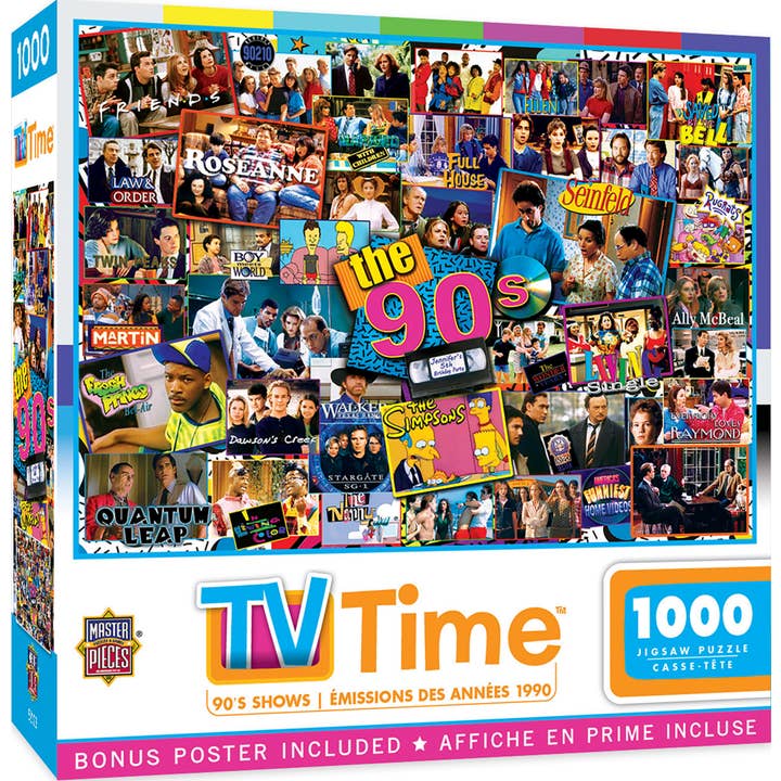 TV Time - 90's Shows 1000 Piece Puzzle for wholesale by Masterpieces Puzzles