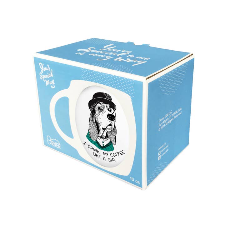 Orner & Co - Wholesale Coffee Mug - Pompous Basset Hound Mug2