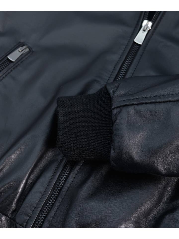 Sable Blouson aviateur en cuir véritable pour femme Baku en vente sur Faire3