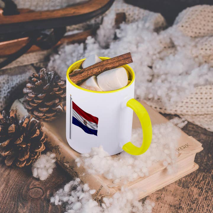 3dRose - Wholesale Coffee Mug - 3dRose, Flag of Paraguay on a flag pole over white Paraguayan, Mug5