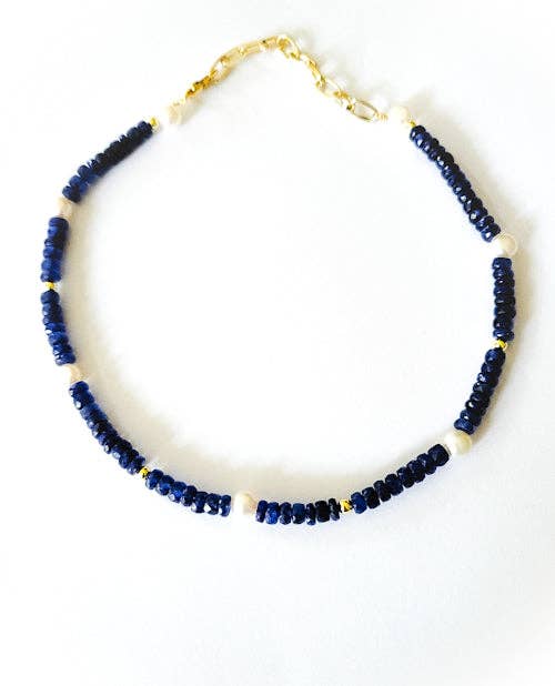 L. Styles, LLC - Wholesale Choker/Collar - Sapphire and Freshwater Choker Necklace0