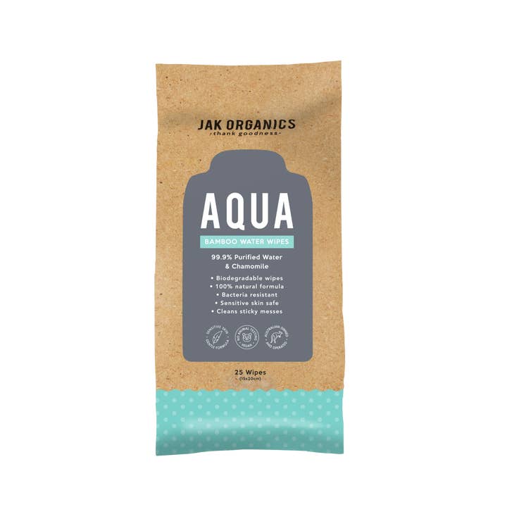 Aqua Mini- on-the-go Bamboo Water Wipes for wholesale by JAK ORGANICS