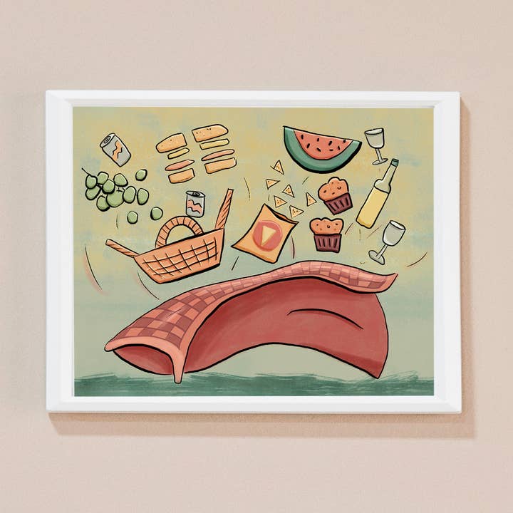 Whimsical Picnic Art Print por atacado de Visual Splat