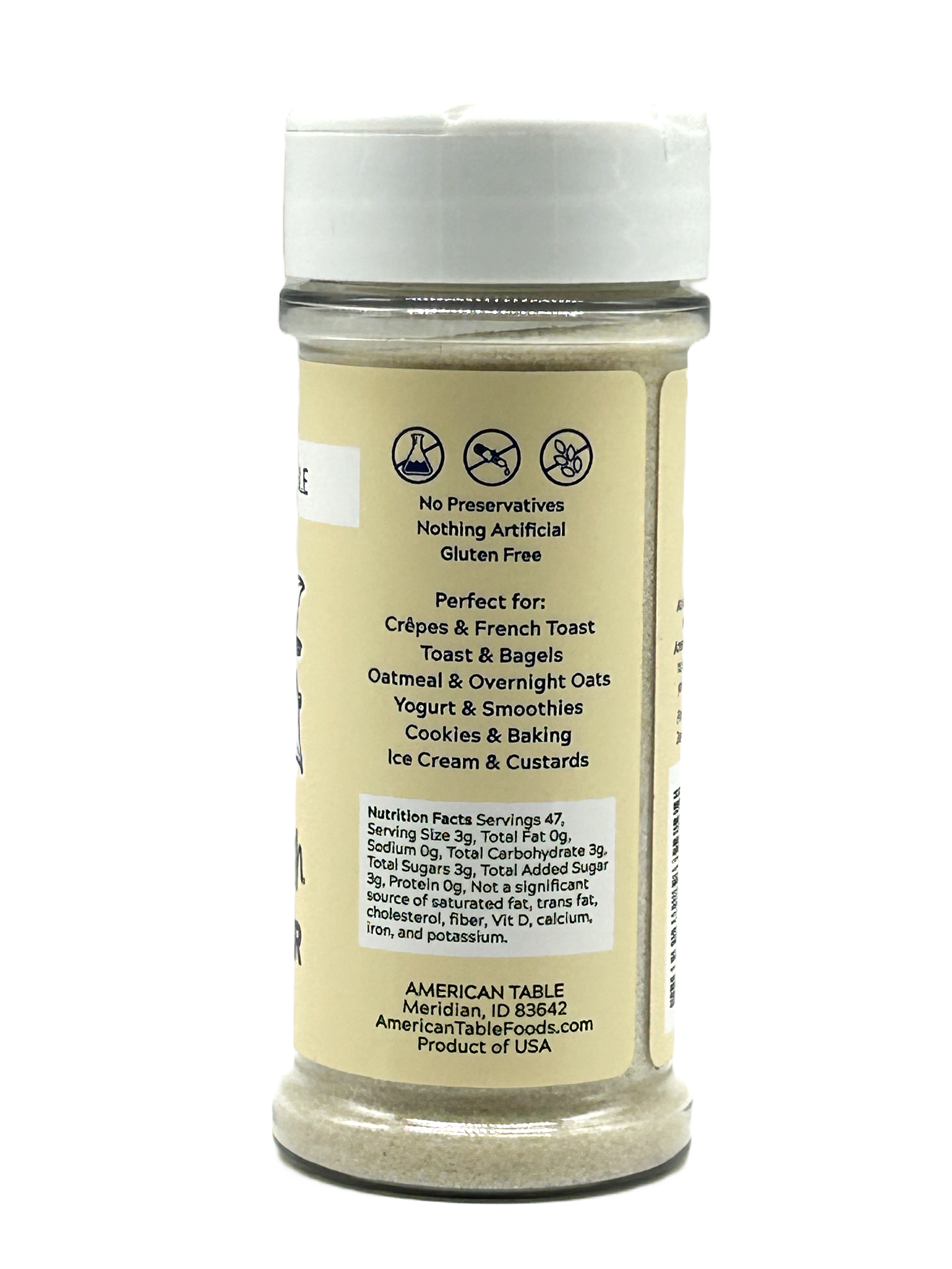 American Table - Wholesale Sugar/Sweetener - Organic Vanilla Bean Cane Sugar2