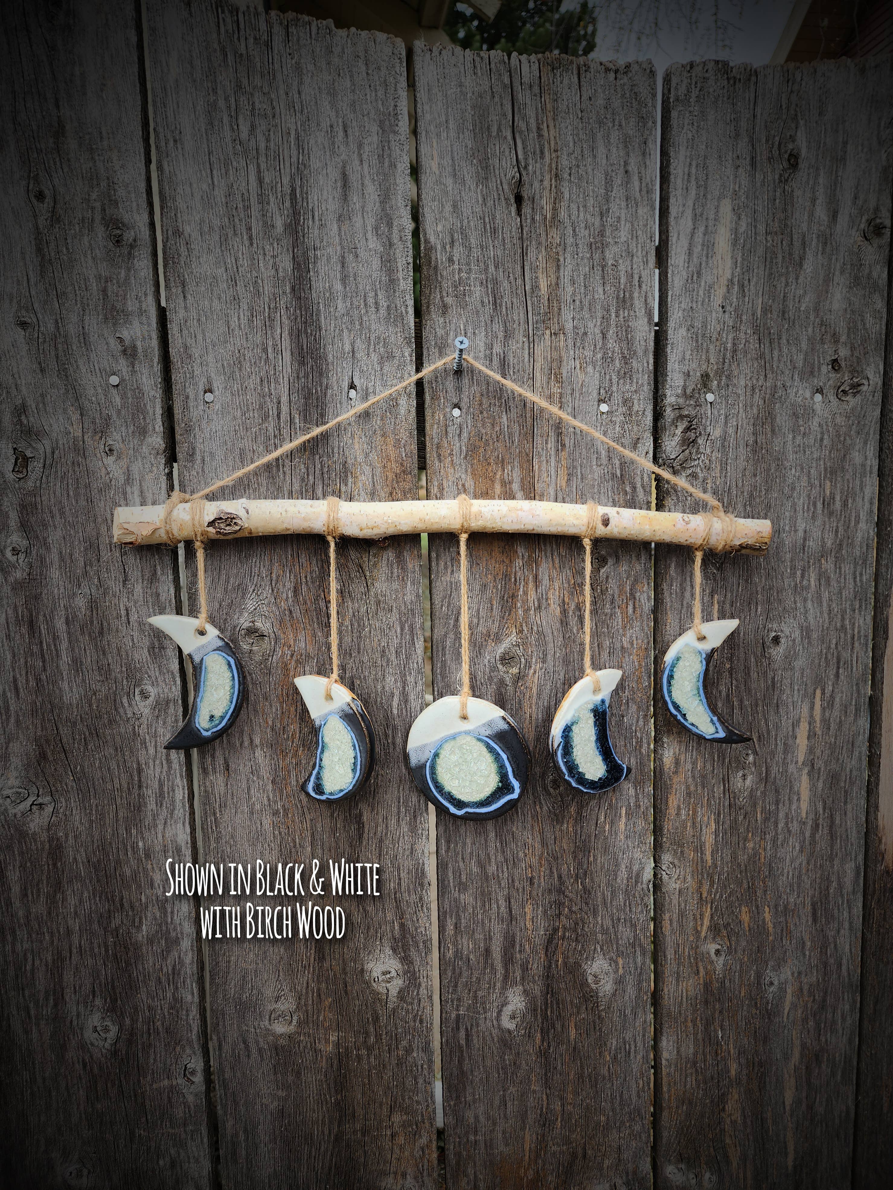 Dock 6 Pottery - Wholesale Wall Accent - Moon Phase Wall Hanging, Handmade Birch Wood Boho Decor2