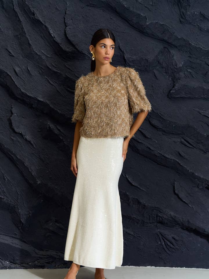 Sequin Maxi Knit Skirt for wholesale by Lalavon