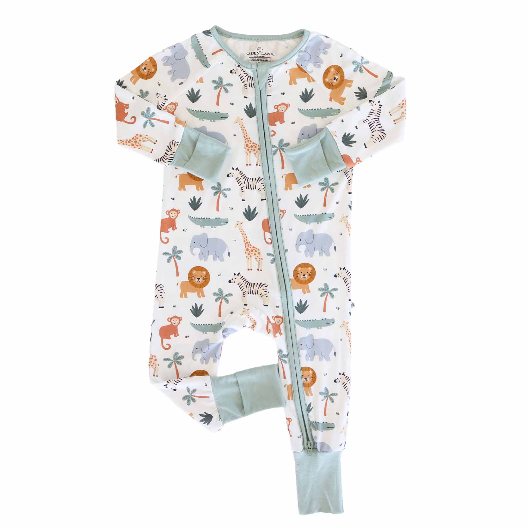 Caden Lane - Wholesale Jumpsuit - Baby - Safari Snuggles Convertible Zip Romper5