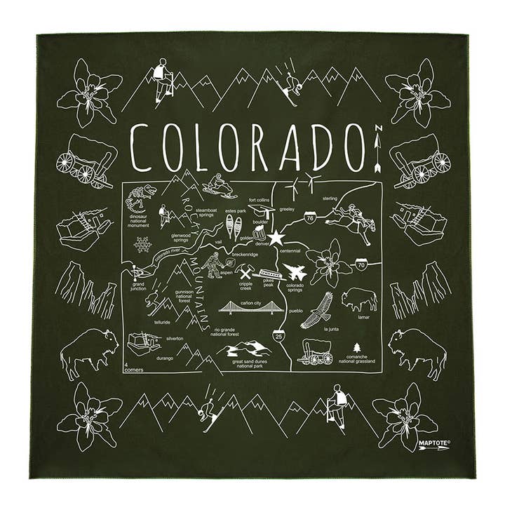 Maptote - Wholesale Bandana - Unisex - Colorado Bandana