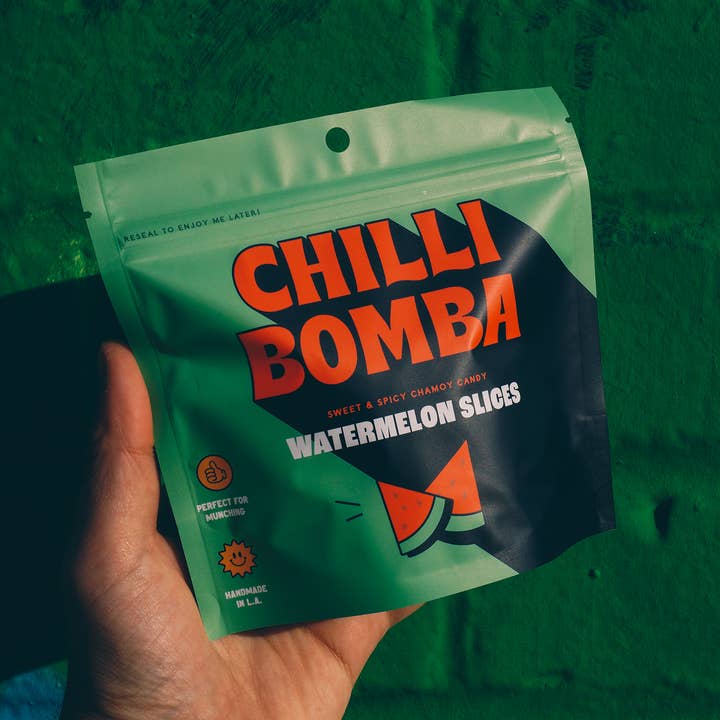 Chilli Bomba - Wholesale Gummy - Chilli Bomba Watermelon Slices Chili Chamoy Candy 8oz/12ct3