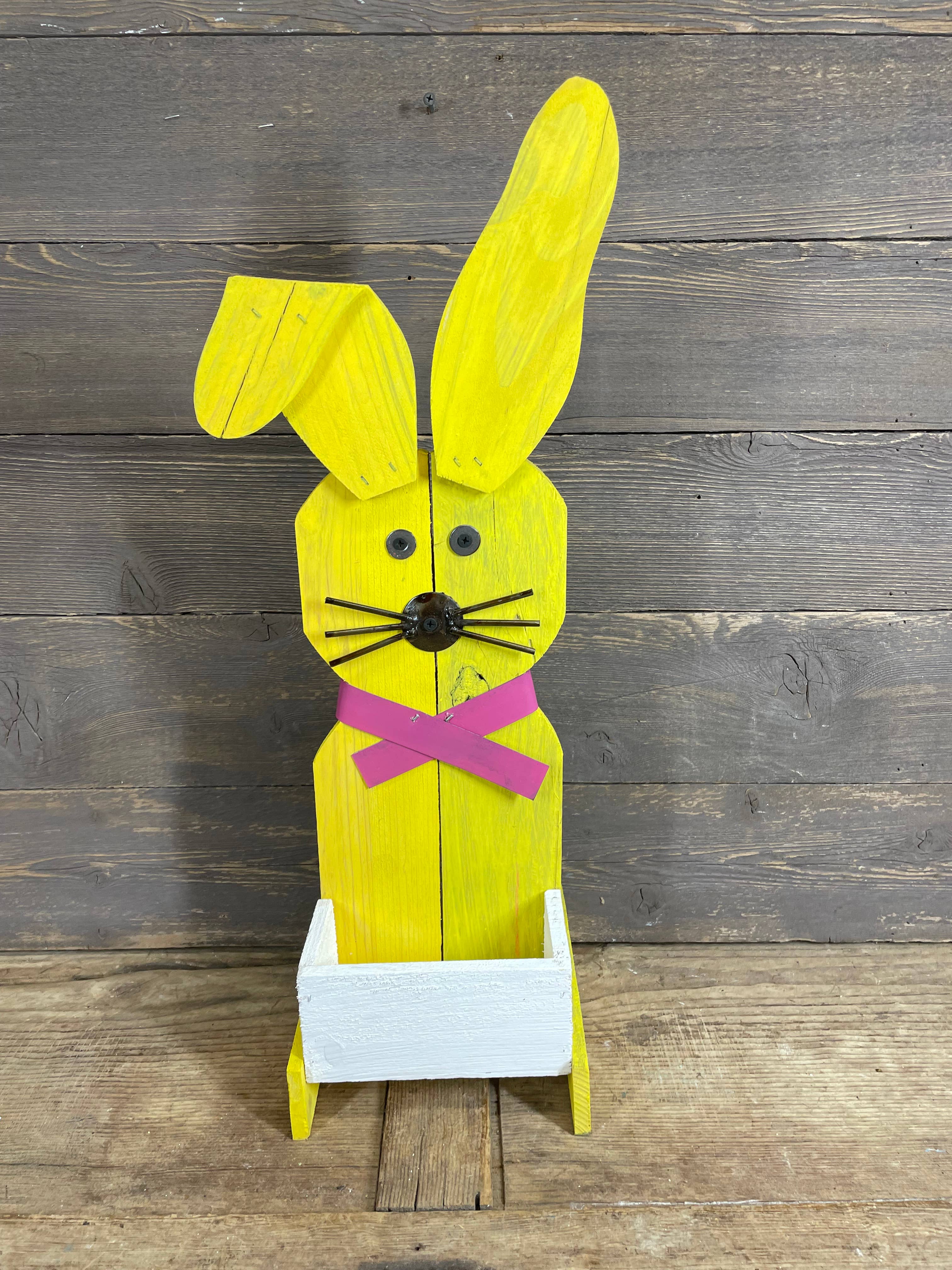 My Amigos Imports - Venta al por mayor Adornos/decoración de exteriores - LIQUIDACIÓN-Conejo de Madera Decorativo de Primavera-Arte de Jardín-8x23-$67