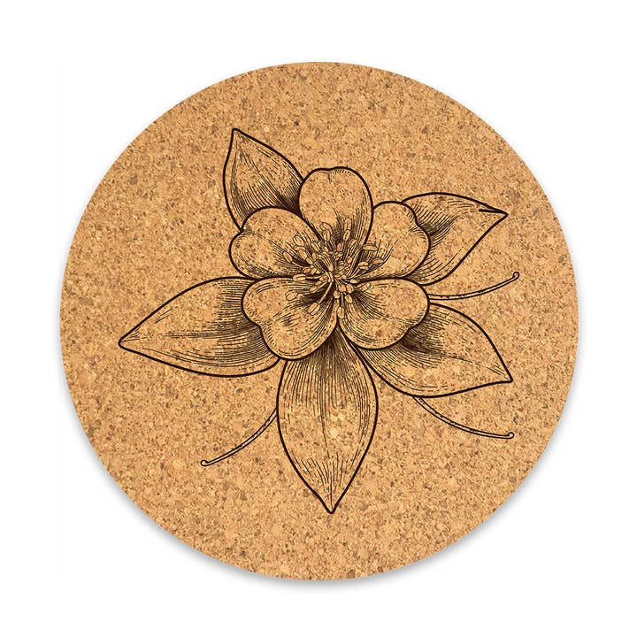 Columbine Cork Coaster for wholesale by So Very Lovely