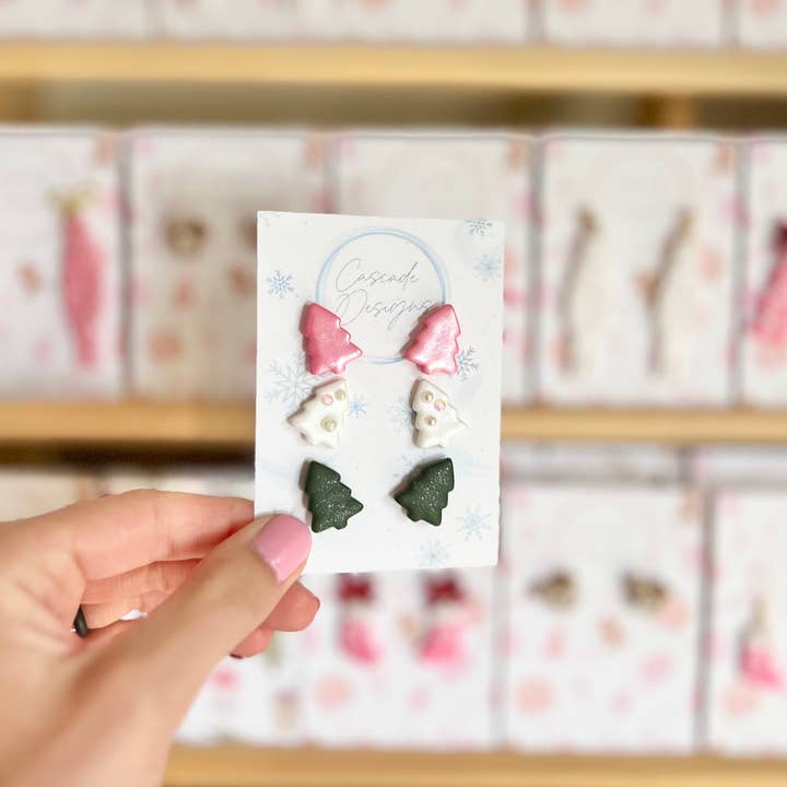 Cascade Designs - Wholesale Stud/Post Earrings - The Evergreen | Tree Earring Studs5