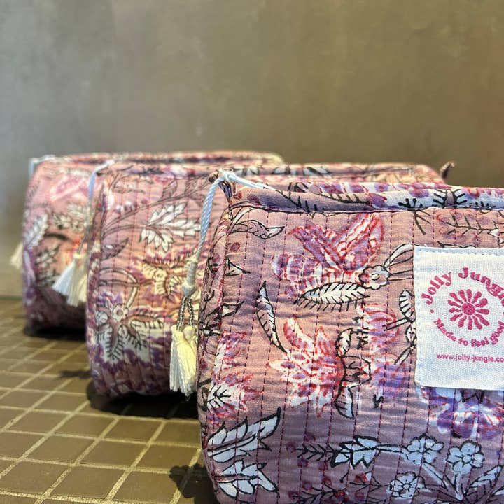 Jolly Jungle - Wholesale Toiletry Bag - Women's - Purple Bouquet Kit1