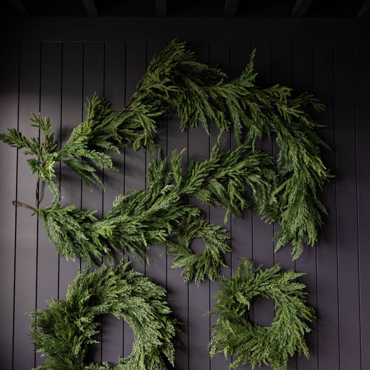 Luxe B Co - Wholesale Bunting/Garland - Norfolk & Cypress Mix Real Touch Faux Chrismas Garland 6ft 8