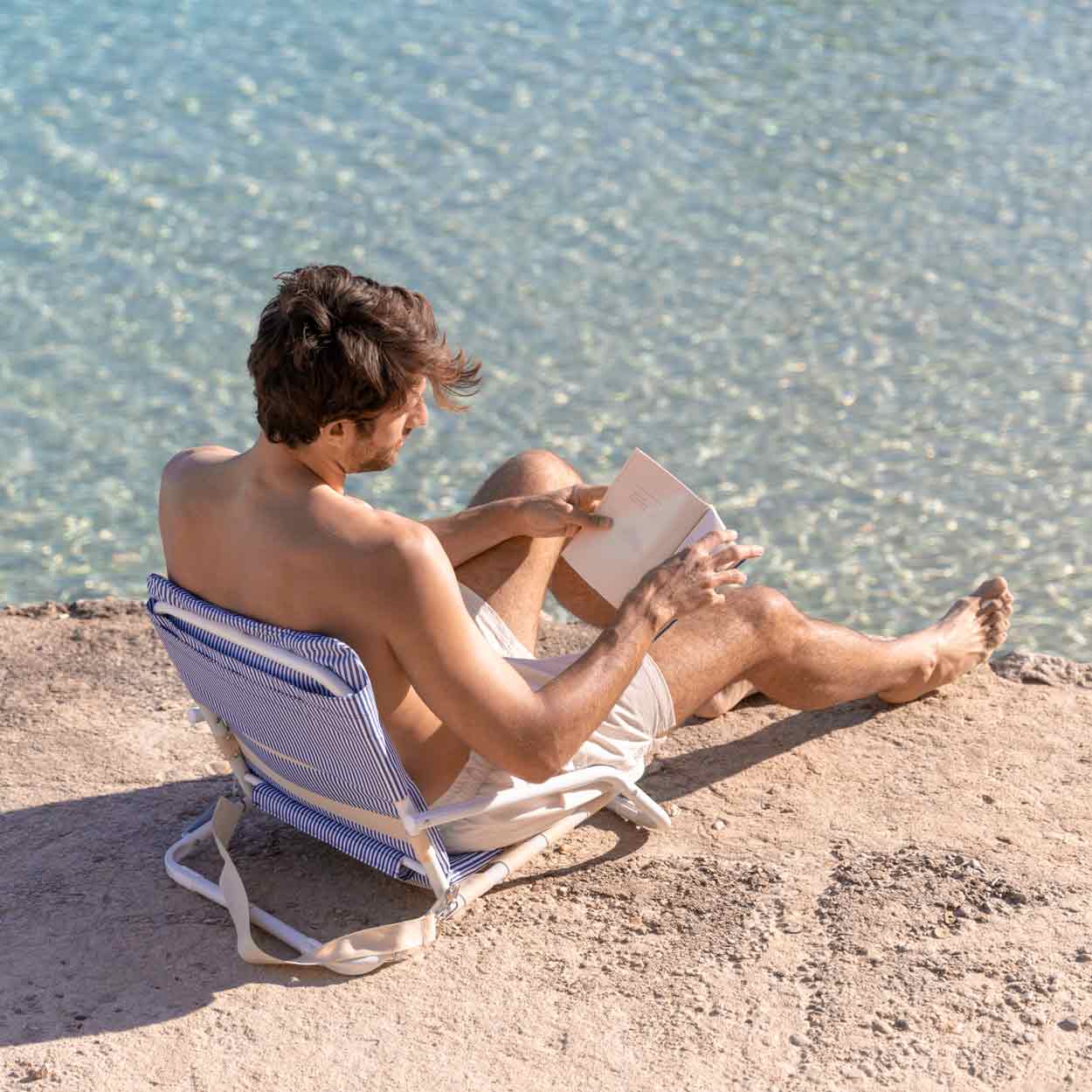 Flamingueo - Venta al por mayor Accesorio para la playa - Respaldo con rayas azul9