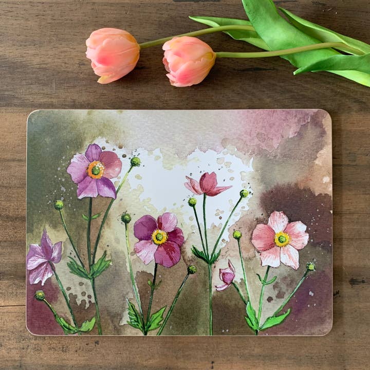 Japanese Anenomes Placemat for wholesale by Alex Clark Art
