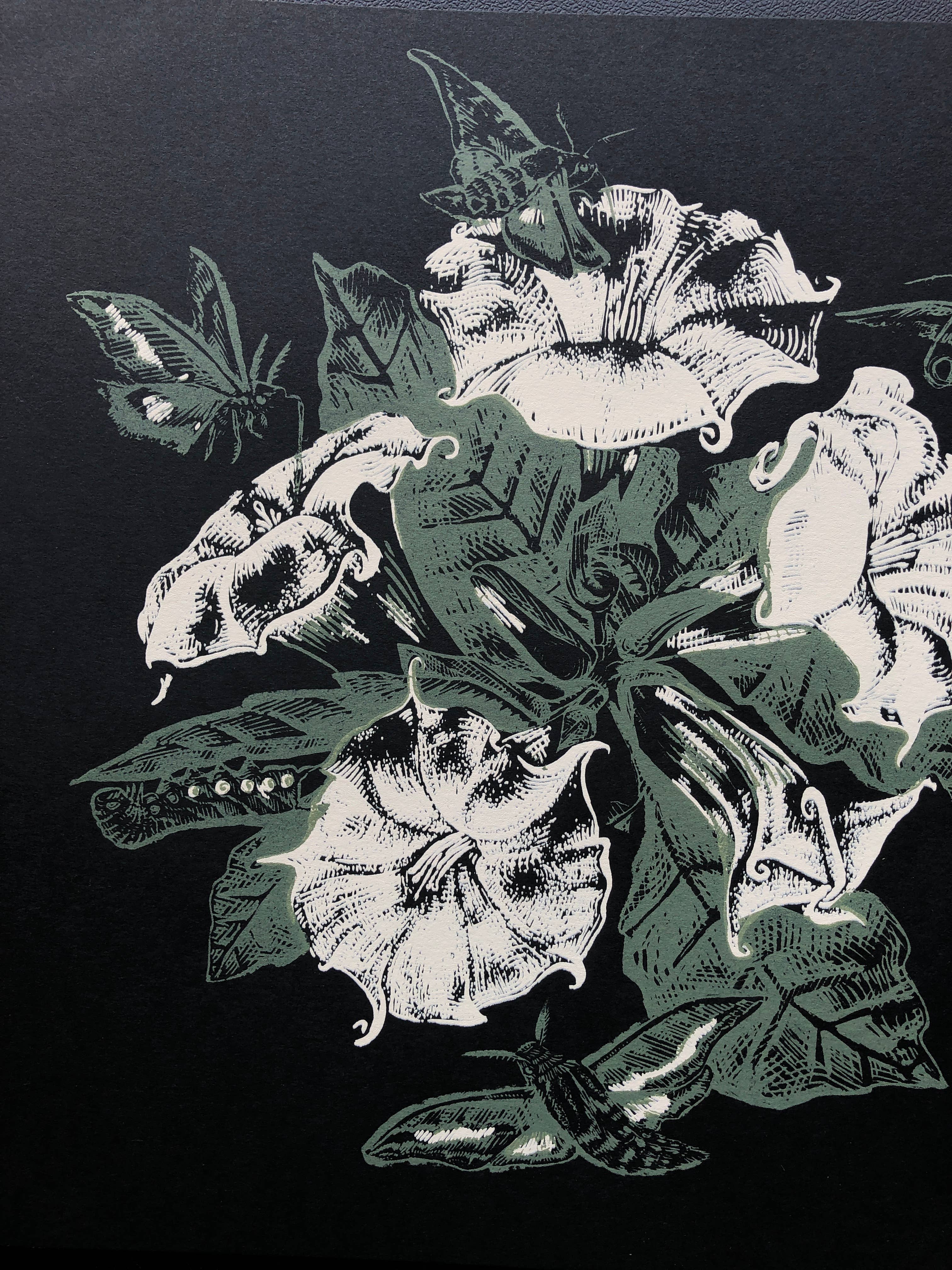 Solstice Handmade - Venta al por mayor Ilustración - Serigrafía de flor de luna0