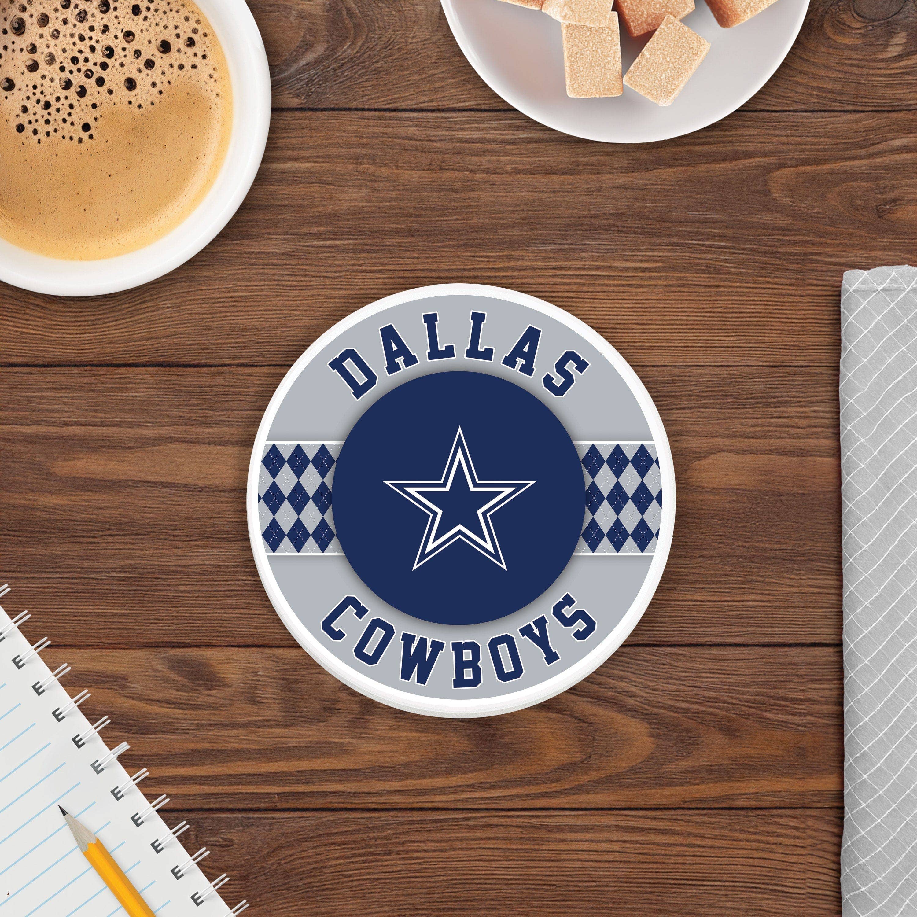 Fan Creations - Wholesale Coasters - NFL - Dallas Cowboys 4 inch Ceramic Argyle Coaster0