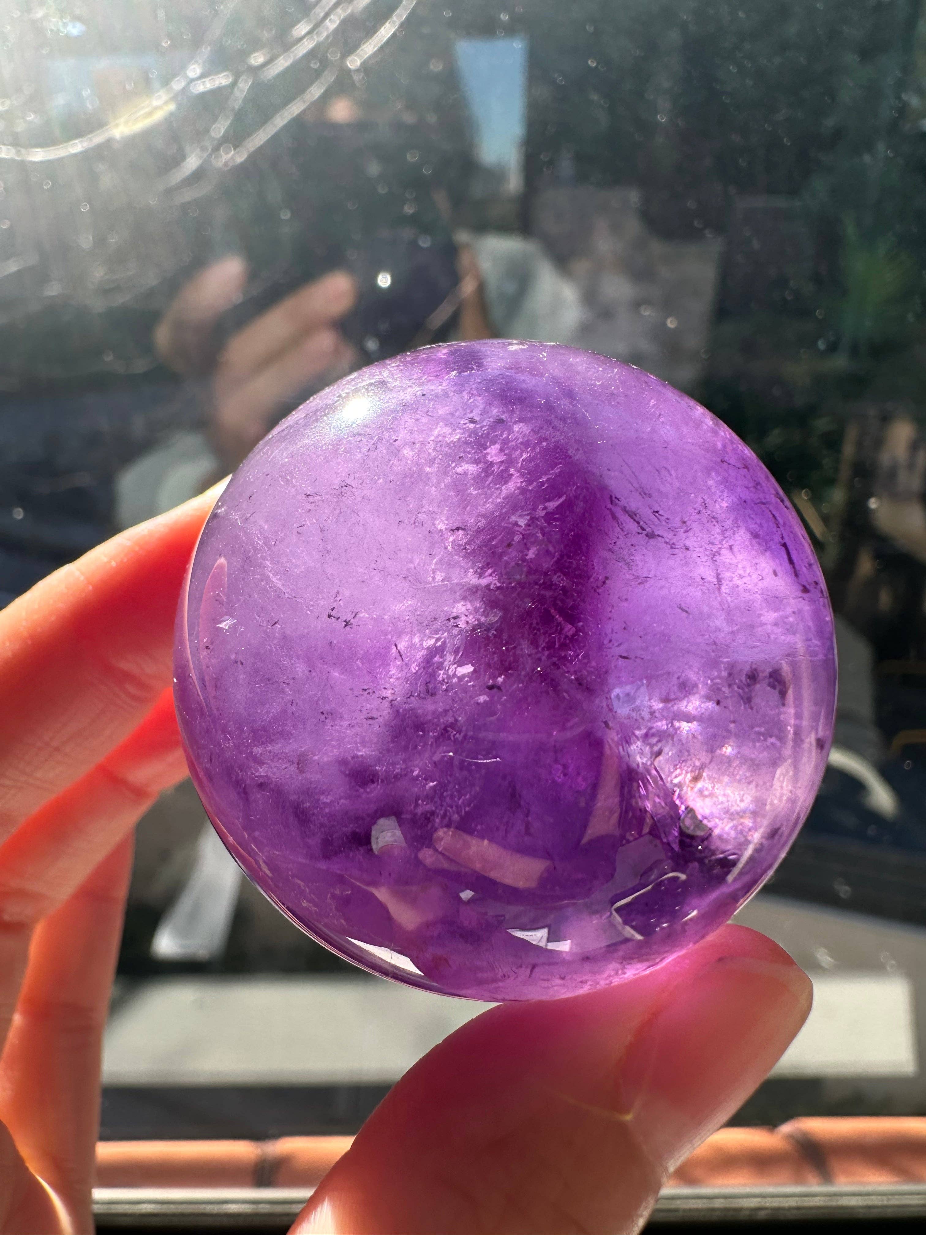 Moon Rituals - Wholesale Spiritual Stone/Crystal - Deep Purple Amethyst Sphere – Natural Healing Crystal for Calm, Clarity & Christmas Crystal Gift1