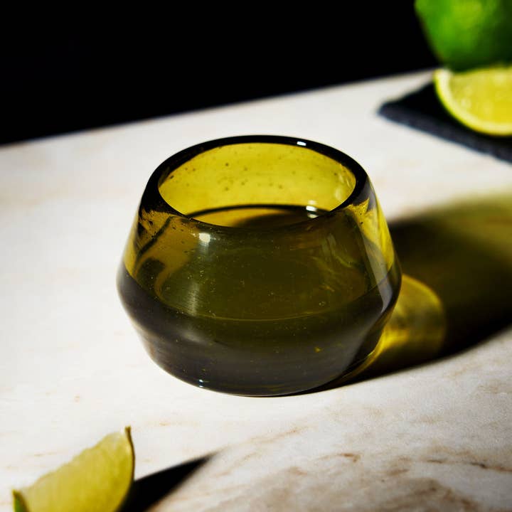 Viski - Wholesale Cocktail/Liquor Glass - Green Tequila Copita – Handmade Recycled Glass