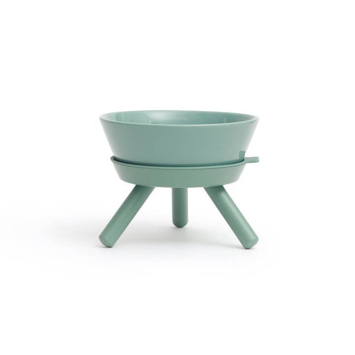 Pets So Good - Wholesale Pet Bowl - Cat/Dog - Oreo Elevated Pet Feeder Table . Jade Green . Short