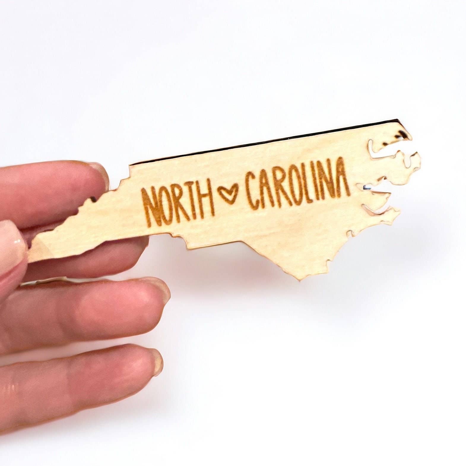Positively North Carolina - Wholesale Magnet - North Carolina Wooden Engraved State Magnet Souvenir#12